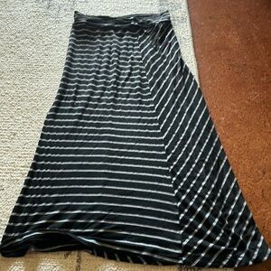 Pinky Black and Gray Asymmetrical A-Line Maxi Skirt
